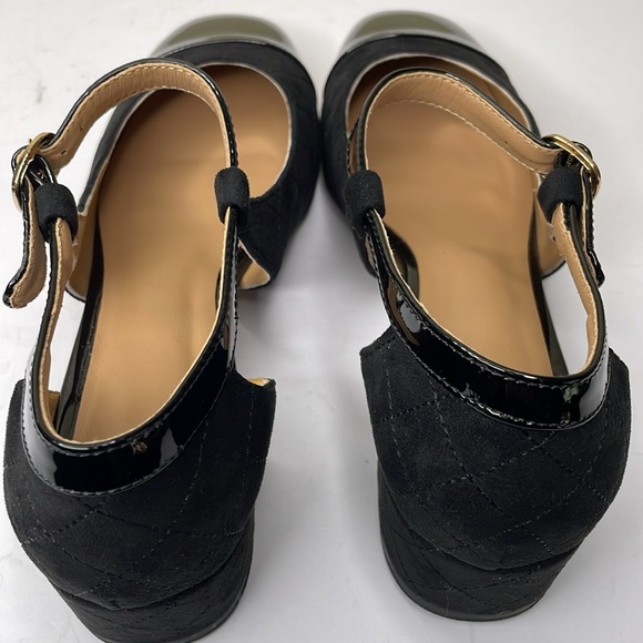 CAUNBEILY Mary Jane pumps Black Chunky Low Heel Ankle Strap Square Toe NWOT  8 - Picture 12 of 14